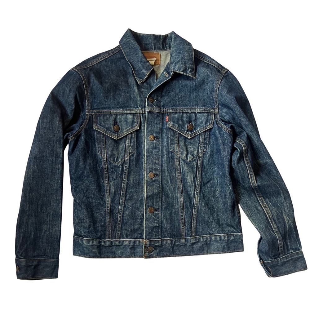Vintage 1970s Levi Strauss Style 70505-0217 Mens Denim Jacket Dark Wash Size 40
